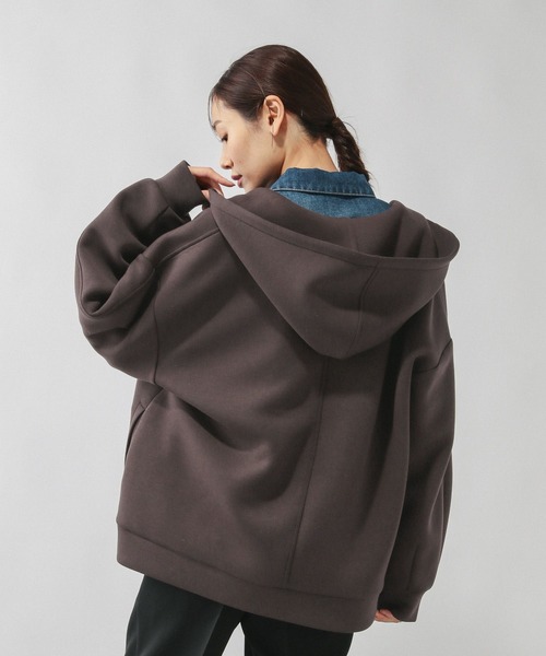 GLOBAL WORK（グローバルワーク）の「ダンボールBIGフーディ/636025（パーカー・レディース・杢グレー/ブラウン/ブラック/グレイッシュベージュ・MEDIUM/LARGE）」の3枚目の写真