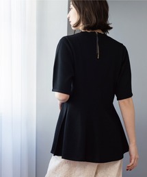 OPAQUE.CLIP | 配色ライン ペプラムニット(ニット/セーター)