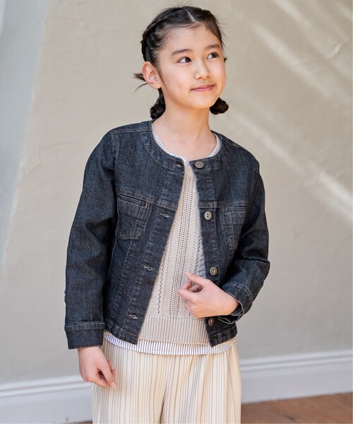 ikka(イッカ)の「【親子コーデ】ストレッチノーカラーGジャン(120~160cm)(ブルゾン・キッズ・ネイビー・L/M/S/XL)」の15枚目の写真