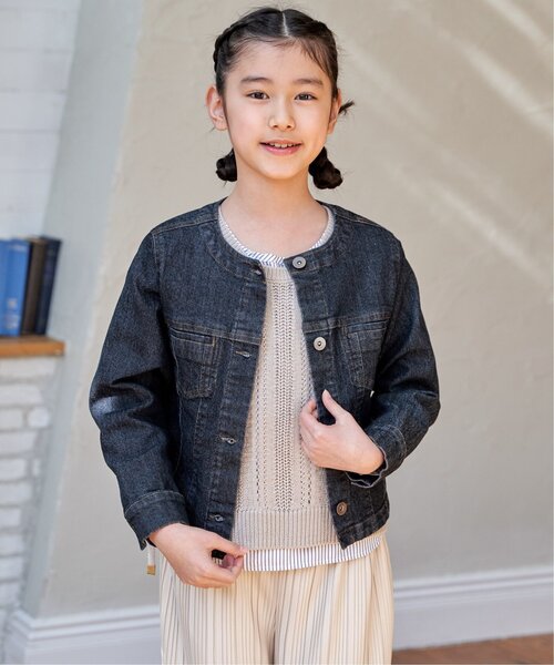 ikka(イッカ)の「【親子コーデ】ストレッチノーカラーGジャン(120~160cm)(ブルゾン・キッズ・ネイビー・L/M/S/XL)」の16枚目の写真