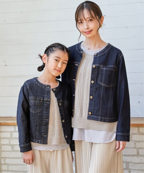 ikka(イッカ)の「【親子コーデ】ストレッチノーカラーGジャン(120~160cm)(ブルゾン・キッズ・ネイビー・L/M/S/XL)」の20枚目の写真