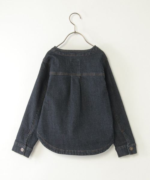 ikka(イッカ)の「【親子コーデ】ストレッチノーカラーGジャン(120~160cm)(ブルゾン・キッズ・ネイビー・L/M/S/XL)」の3枚目の写真