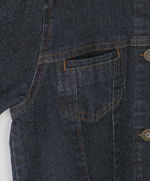 ikka(イッカ)の「【親子コーデ】ストレッチノーカラーGジャン(120~160cm)(ブルゾン・キッズ・ネイビー・L/M/S/XL)」の10枚目の写真