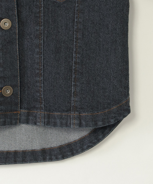 ikka(イッカ)の「【親子コーデ】ストレッチノーカラーGジャン(120~160cm)(ブルゾン・キッズ・ネイビー・L/M/S/XL)」の6枚目の写真