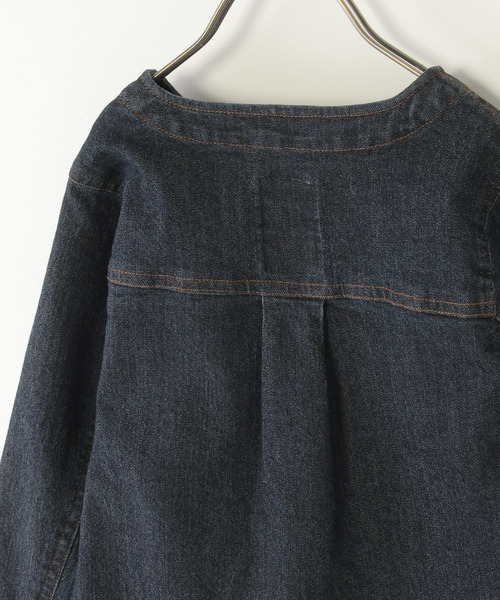 ikka(イッカ)の「【親子コーデ】ストレッチノーカラーGジャン(120~160cm)(ブルゾン・キッズ・ネイビー・L/M/S/XL)」の8枚目の写真