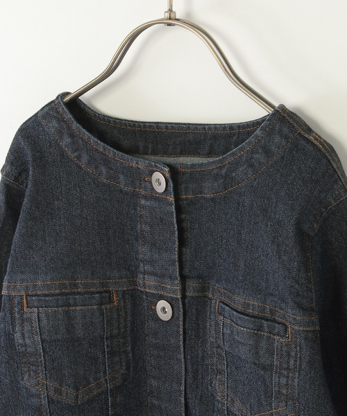 ikka(イッカ)の「【親子コーデ】ストレッチノーカラーGジャン(120~160cm)(ブルゾン・キッズ・ネイビー・L/M/S/XL)」の7枚目の写真