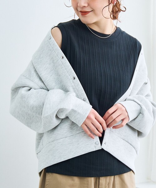 coen(コーエン)の「ランダムリブノースリーブタンクトップ(タンクトップ・レディース・ブラック/ターコイズブルー/ダークブラウン/ダークグレー/ベージュ/オフホワイト・M/L)」の1枚目の写真