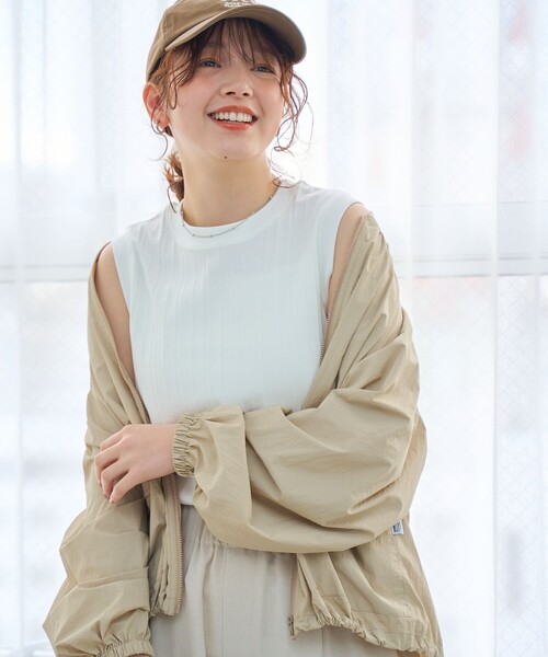 coen(コーエン)の「ランダムリブノースリーブタンクトップ(タンクトップ・レディース・ブラック/ターコイズブルー/ダークブラウン/ダークグレー/ベージュ/オフホワイト・M/L)」の7枚目の写真