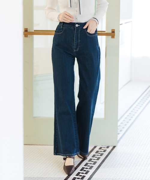 MISCH MASCH(ミッシュマッシュ)の「2026春夏新作 ストレッチデニムワイドパンツ(デニムパンツ・レディース・ブルー/ネイビー・M/S)」の7枚目の写真