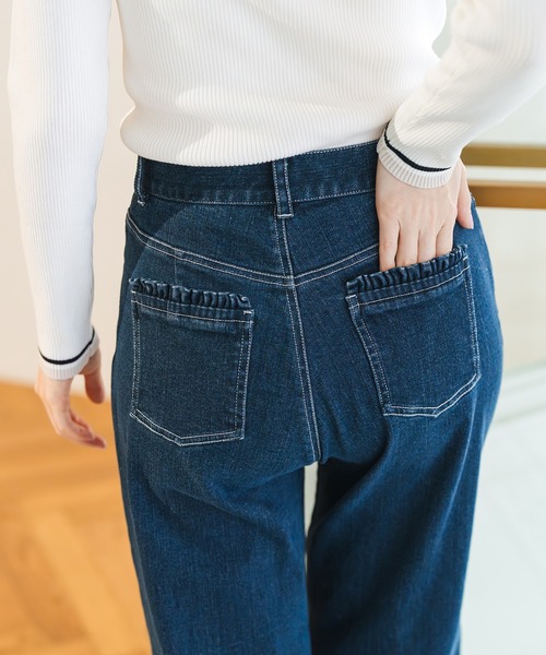 MISCH MASCH(ミッシュマッシュ)の「2026春夏新作 ストレッチデニムワイドパンツ(デニムパンツ・レディース・ブルー/ネイビー・M/S)」の3枚目の写真