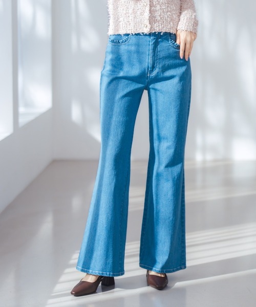 MISCH MASCH(ミッシュマッシュ)の「2026春夏新作 ストレッチデニムワイドパンツ(デニムパンツ・レディース・ブルー/ネイビー・M/S)」の12枚目の写真