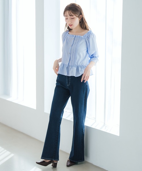 MISCH MASCH(ミッシュマッシュ)の「2026春夏新作 ストレッチデニムワイドパンツ(デニムパンツ・レディース・ブルー/ネイビー・M/S)」の8枚目の写真