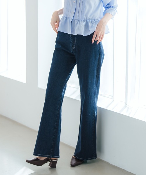 MISCH MASCH(ミッシュマッシュ)の「2026春夏新作 ストレッチデニムワイドパンツ(デニムパンツ・レディース・ブルー/ネイビー・M/S)」の9枚目の写真