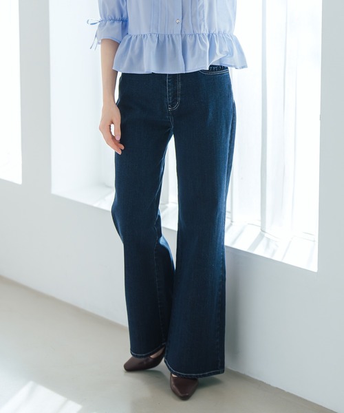 MISCH MASCH(ミッシュマッシュ)の「2026春夏新作 ストレッチデニムワイドパンツ(デニムパンツ・レディース・ブルー/ネイビー・M/S)」の10枚目の写真