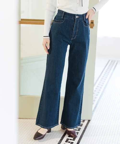 MISCH MASCH(ミッシュマッシュ)の「2026春夏新作 ストレッチデニムワイドパンツ(デニムパンツ・レディース・ブルー/ネイビー・M/S)」の6枚目の写真