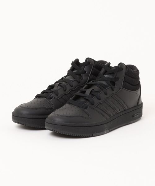 adidas(アディダス)の「【adidas】HOOPS MID CLASSIC(スニーカー・メンズ・ブラック×ブラック・25.0cm/25.5cm/26.0cm/26.5cm/27.0cm/27.5cm/28.0cm/29.0cm)」の1枚目の写真