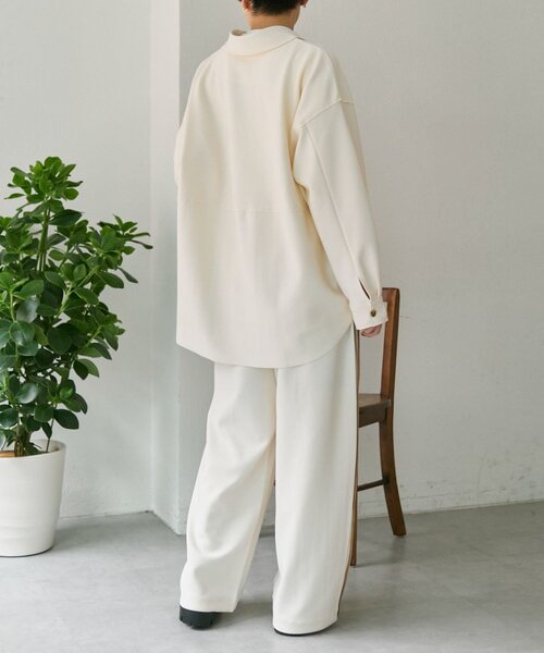 ear PAPILLONNER（イアパピヨネ）の「シャツライクアウター【SUM1 STYLE】（その他アウター・レディース・ブラック/アイボリー・FREE）」の4枚目の写真