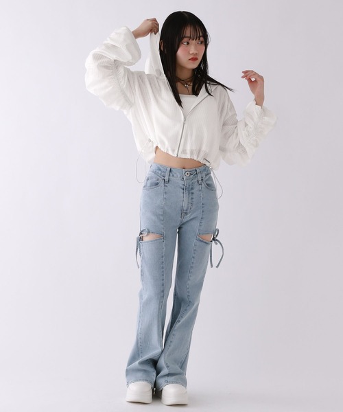 repipi armario(レピピ アルマリオ)の「【美脚デニム】スリットリボンフレアデニムパンツ(デニムパンツ・キッズ・ブラック/ブルー/ベージュ系その他・SMALL/MEDIUM/LARGE)」の8枚目の写真