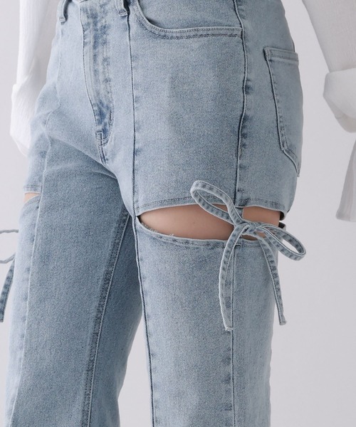 repipi armario(レピピ アルマリオ)の「【美脚デニム】スリットリボンフレアデニムパンツ(デニムパンツ・キッズ・ブラック/ブルー/ベージュ系その他・SMALL/MEDIUM/LARGE)」の12枚目の写真