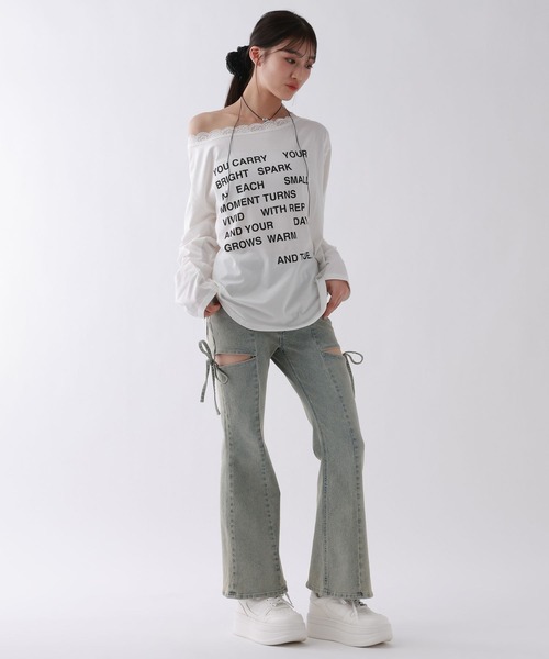 repipi armario(レピピ アルマリオ)の「【美脚デニム】スリットリボンフレアデニムパンツ(デニムパンツ・キッズ・ブラック/ブルー/ベージュ系その他・SMALL/MEDIUM/LARGE)」の21枚目の写真