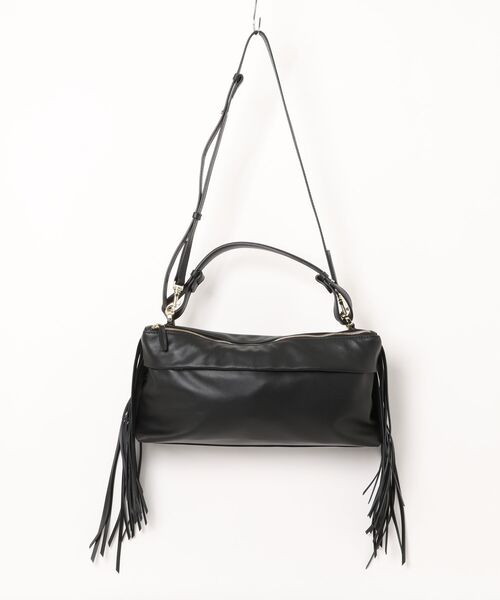 LORISTELLA(ロリステッラ)の「【LORISTELLA】ソフトレザーサイドフリンジショルダーバッグ(Q66335)(ショルダーバッグ・レディース・ブラック・ALL)」の1枚目の写真