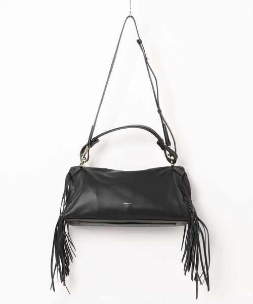 LORISTELLA(ロリステッラ)の「【LORISTELLA】ソフトレザーサイドフリンジショルダーバッグ(Q66335)(ショルダーバッグ・レディース・ブラック・ALL)」の2枚目の写真