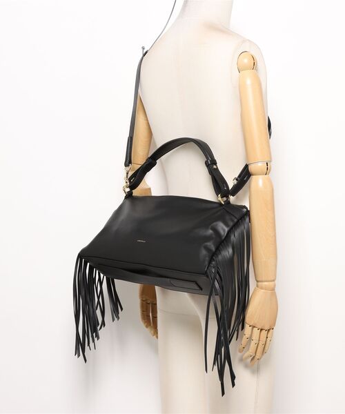 LORISTELLA(ロリステッラ)の「【LORISTELLA】ソフトレザーサイドフリンジショルダーバッグ(Q66335)(ショルダーバッグ・レディース・ブラック・ALL)」の5枚目の写真