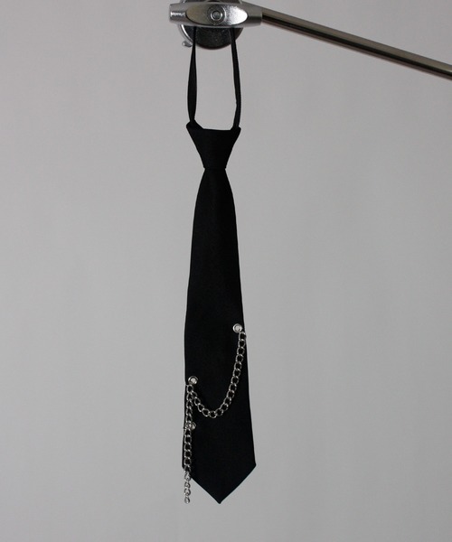 NYLAUS(ナイラス)の「【NYS】2026新作 2WAY ネクタイ付きシャツ 長袖シャツ オーバーサイズシャツ チェーン付きネクタイ ユニセックス(シャツ/ブラウス・メンズ・ブラック/ホワイト・L/M)」の5枚目の写真