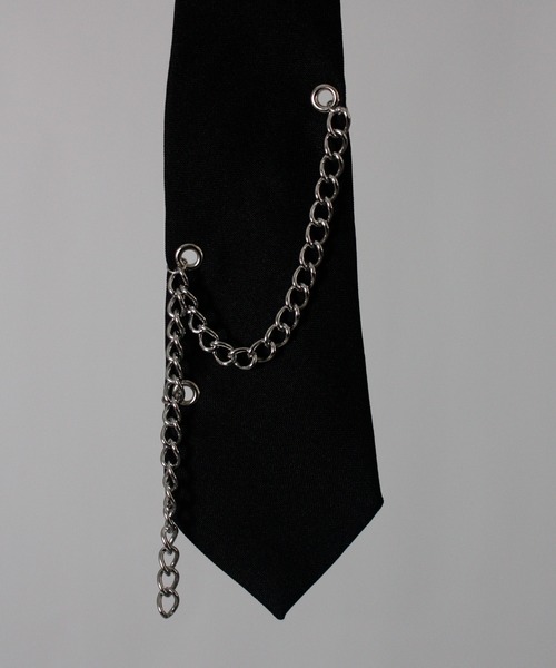 NYLAUS(ナイラス)の「【NYS】2026新作 2WAY ネクタイ付きシャツ 長袖シャツ オーバーサイズシャツ チェーン付きネクタイ ユニセックス(シャツ/ブラウス・メンズ・ブラック/ホワイト・L/M)」の7枚目の写真