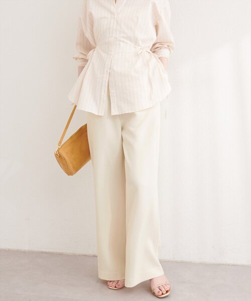 natural couture（ナチュラルクチュール）の「とろみイージーパンツ（その他パンツ・レディース・イエロー/チャコールグレー/ブラック/アイボリー・MEDIUM/SMALL）」の2枚目の写真