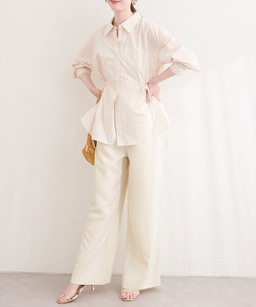 natural couture（ナチュラルクチュール）の「とろみイージーパンツ（その他パンツ・レディース・イエロー/チャコールグレー/ブラック/アイボリー・MEDIUM/SMALL）」の10枚目の写真