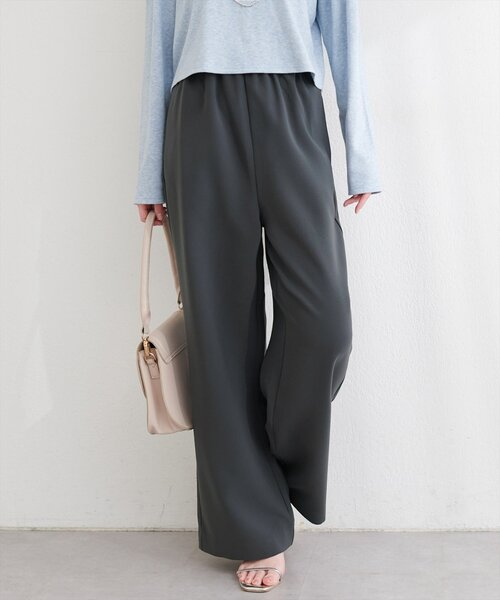 natural couture（ナチュラルクチュール）の「とろみイージーパンツ（その他パンツ・レディース・イエロー/チャコールグレー/ブラック/アイボリー・MEDIUM/SMALL）」の12枚目の写真