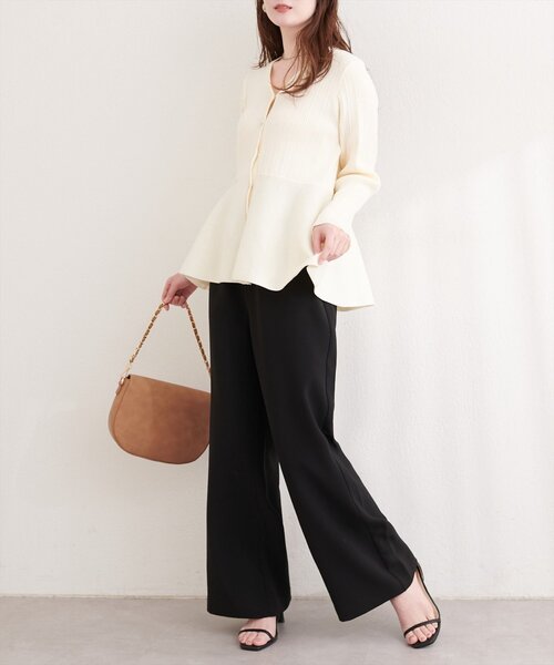 natural couture（ナチュラルクチュール）の「とろみイージーパンツ（その他パンツ・レディース・イエロー/チャコールグレー/ブラック/アイボリー・MEDIUM/SMALL）」の18枚目の写真