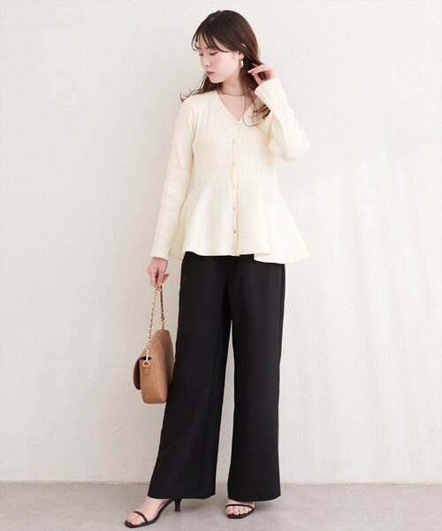 natural couture（ナチュラルクチュール）の「とろみイージーパンツ（その他パンツ・レディース・イエロー/チャコールグレー/ブラック/アイボリー・MEDIUM/SMALL）」の19枚目の写真