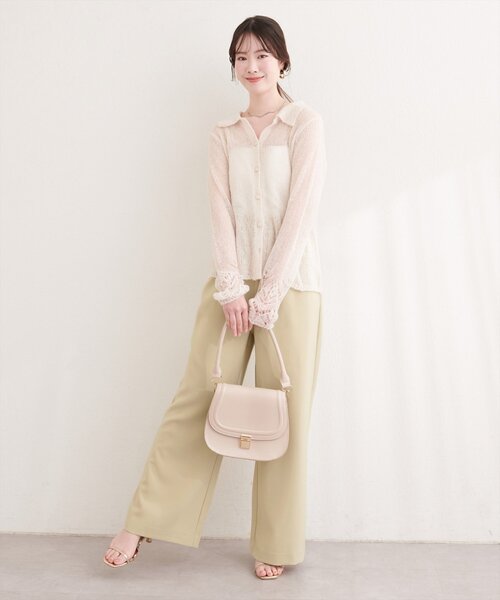 natural couture（ナチュラルクチュール）の「とろみイージーパンツ（その他パンツ・レディース・イエロー/チャコールグレー/ブラック/アイボリー・MEDIUM/SMALL）」の7枚目の写真