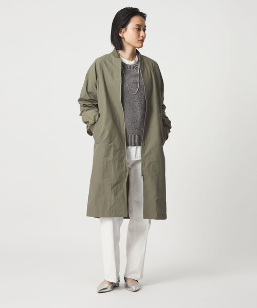 A DAY IN THE LIFE UNITED ARROWS(アデイインザライフユナイテッドアローズ)の「ロングブルゾン <A DAY IN THE LIFE>(ブルゾン・レディース・オリーブ/ナチュラル/ネイビー/ダークグレー・FREE)」の4枚目の写真
