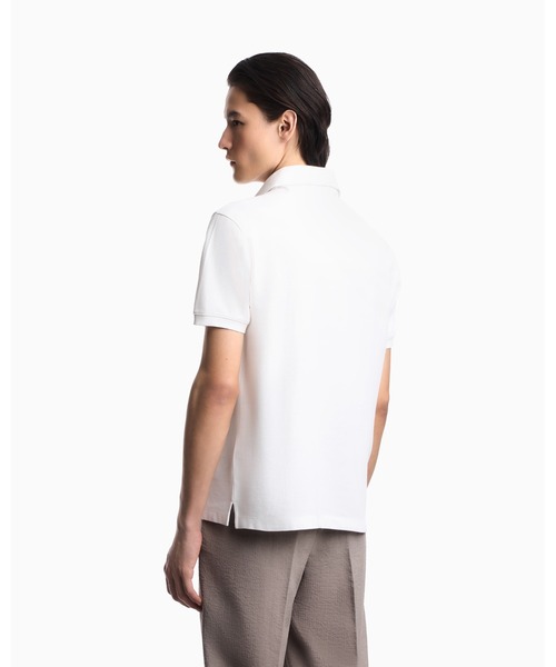 EMPORIO ARMANI(エンポリオアルマーニ)の「<オンライン限定>【エンポリオ アルマーニ】レギュラーフィット ポロシャツ コットンピケ(ポロシャツ・メンズ・オフホワイト/ブラック/ブラウン・LARGE/MEDIUM/SMALL/X-LARGE/XX-LARGE)」の5枚目の写真