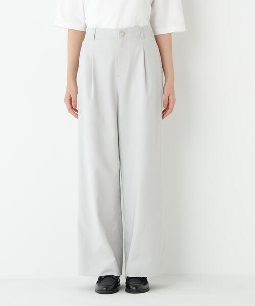 human woman(ヒューマンウーマン)の「◆【4サイズ展開/UVカット】麻調合繊タックセミワイドパンツ(その他パンツ・レディース・グレー/ネイビー・X-SMALL/SMALL/MEDIUM/LARGE)」の8枚目の写真