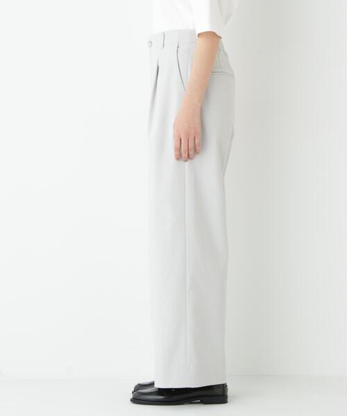 human woman(ヒューマンウーマン)の「◆【4サイズ展開】麻調合繊タックセミワイドパンツ(その他パンツ・レディース・グレー/ネイビー・X-SMALL/SMALL/MEDIUM/LARGE)」の5枚目の写真
