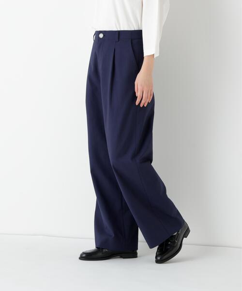 human woman(ヒューマンウーマン)の「◆【4サイズ展開】麻調合繊タックセミワイドパンツ(その他パンツ・レディース・グレー/ネイビー・X-SMALL/SMALL/MEDIUM/LARGE)」の12枚目の写真