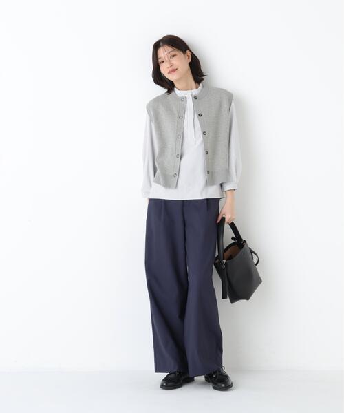 human woman(ヒューマンウーマン)の「◆【4サイズ展開】麻調合繊タックセミワイドパンツ(その他パンツ・レディース・グレー/ネイビー・X-SMALL/SMALL/MEDIUM/LARGE)」の16枚目の写真