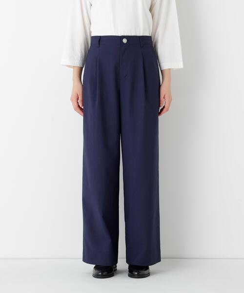 human woman(ヒューマンウーマン)の「◆【4サイズ展開】麻調合繊タックセミワイドパンツ(その他パンツ・レディース・グレー/ネイビー・X-SMALL/SMALL/MEDIUM/LARGE)」の19枚目の写真