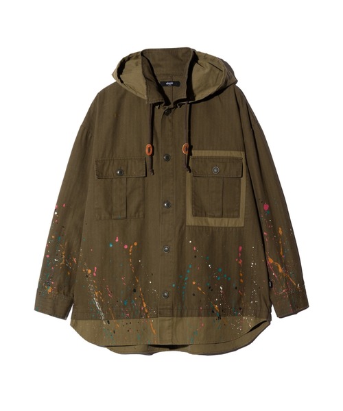 glamb(グラム)の「Remake Hood Military Shirt / リメイクフードミリタリーシャツ(シャツ/ブラウス・メンズ・ブラック/カーキ・S/M/L)」の6枚目の写真