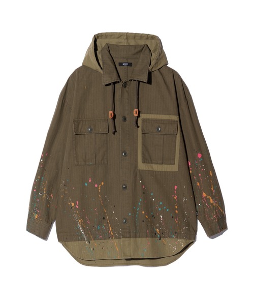 glamb(グラム)の「Remake Hood Military Shirt / リメイクフードミリタリーシャツ(シャツ/ブラウス・メンズ・ブラック/カーキ・S/M/L)」の5枚目の写真