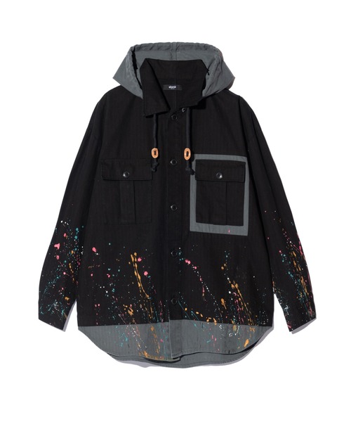 glamb(グラム)の「Remake Hood Military Shirt / リメイクフードミリタリーシャツ(シャツ/ブラウス・メンズ・ブラック/カーキ・S/M/L)」の3枚目の写真