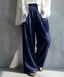 antiqua（アンティカ）の「タック ワイドストレート パンツ（その他パンツ）」