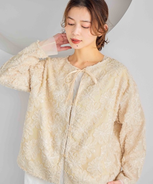 studio CLIP（スタディオクリップ）の「ダブルフロントフラワージャガードブラウス（シャツ/ブラウス・レディース・アイボリー/ライトブルー/ベージュ・FREE）」の19枚目の写真