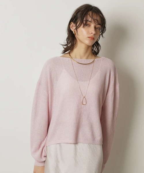 CADUNE（カデュネ）の「メッシュニット（ニット/セーター・レディース・ホワイト/ライトパープル/ネイビー/ピンク/レッド・38）」の3枚目の写真