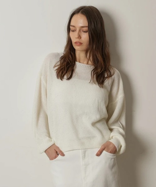 CADUNE（カデュネ）の「メッシュニット（ニット/セーター・レディース・ホワイト/ライトパープル/ネイビー/ピンク/レッド・38）」の21枚目の写真