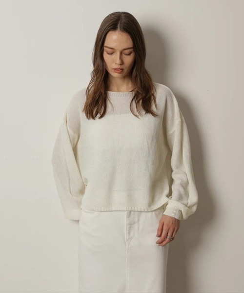 CADUNE（カデュネ）の「メッシュニット（ニット/セーター・レディース・ホワイト/ライトパープル/ネイビー/ピンク/レッド・38）」の22枚目の写真